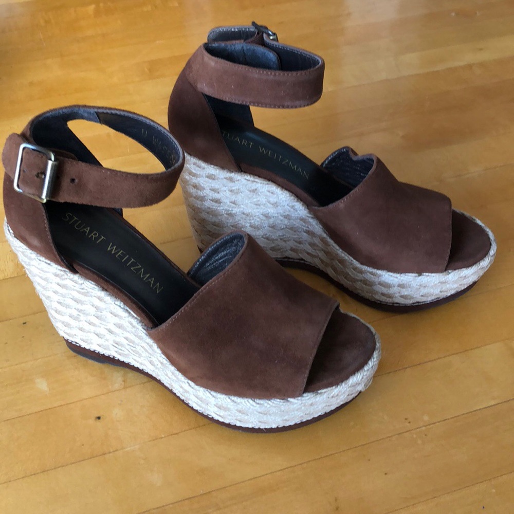 Stuart Weitzman Soho Suede Espadrilles in Walnut - Picture 6 of 8